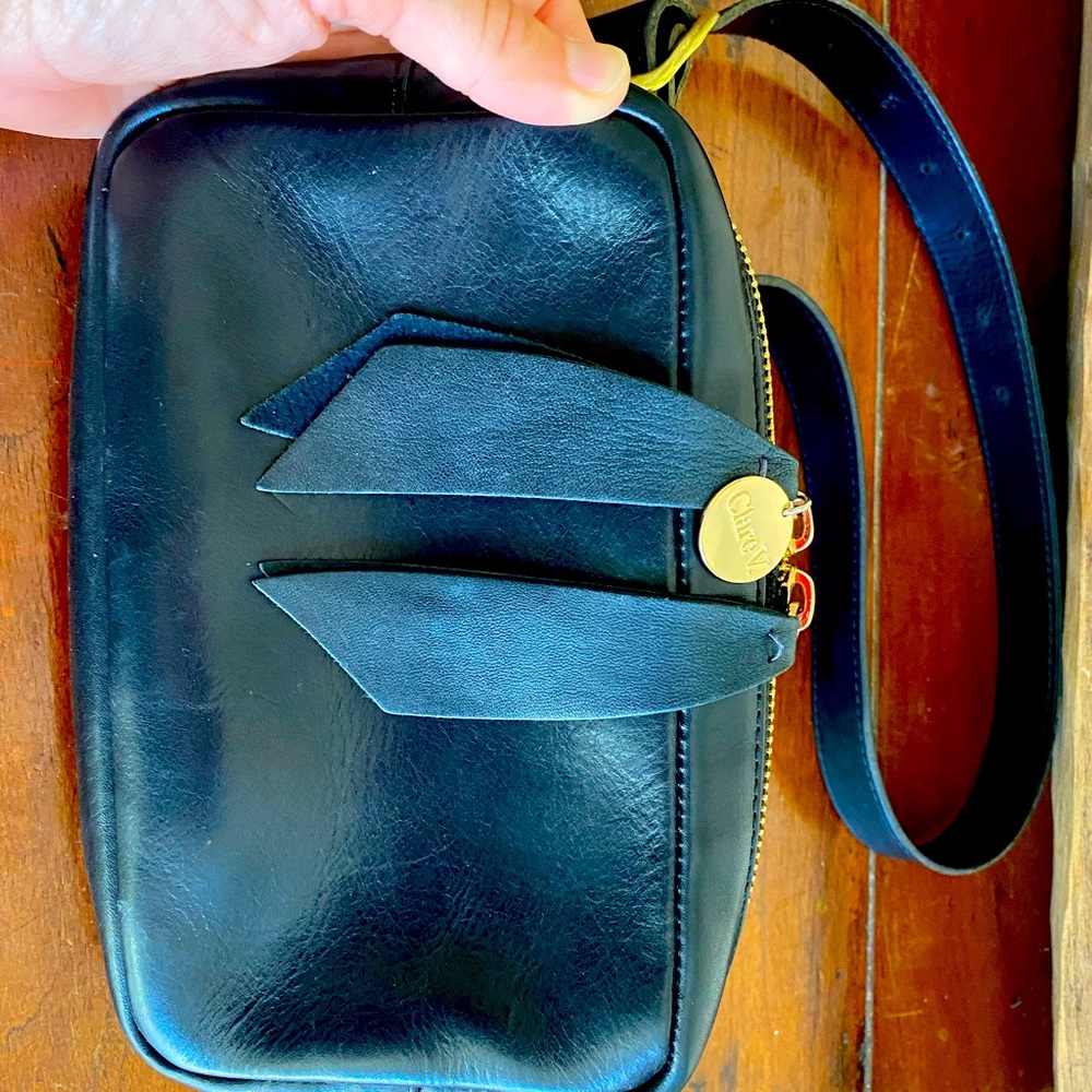 COPY - EUC Clare V leather fanny pack. Rare bag in rectangular shape, gold hard…